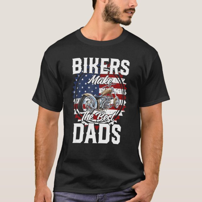 Father s Day Biker Gold Hardtail Custom Chopper T-Shirt (Front)