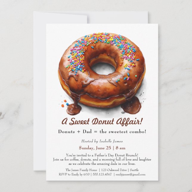 Father’s Day Brunch Invitation – Doughnut Party (Front)
