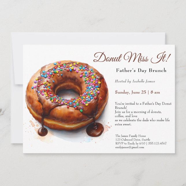 Father’s Day Brunch Invitation – Doughnuts & Coffe (Front)