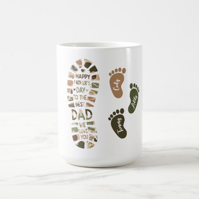 Father’s Day Camouflage Footprint Design Coffee Mug (Center)