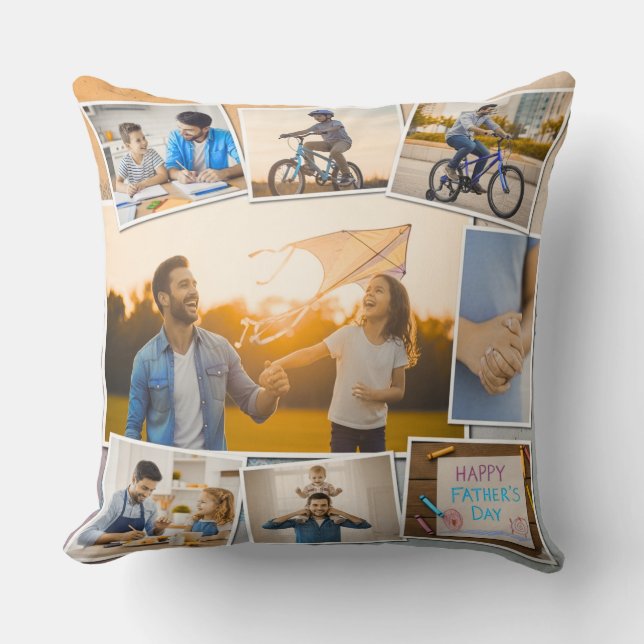 Father’s Day Collage– Personalised Photo Gift  Cushion (Front)