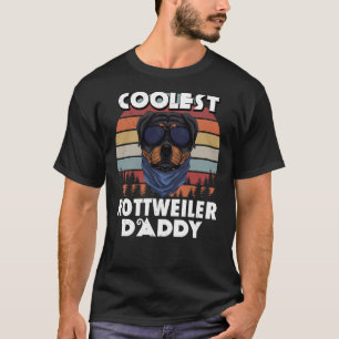 Father S Day Coolest Rottweiler Daddy Vintage Retr T-Shirt