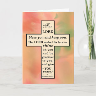 Father’s Day Cross with Scripture Blessing on Gold Card