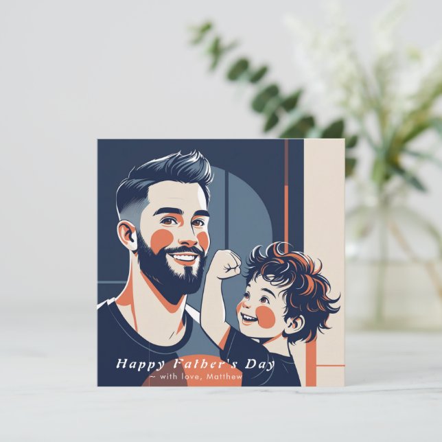 Father’s Day Flat Thank You – Custom Text & Photo Card (Standing Front)