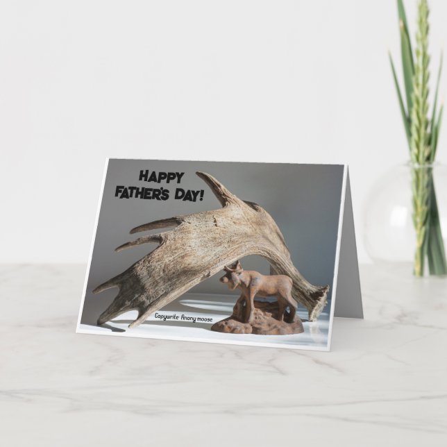 Father’s Day Funny Moose Antler fun Anony-moose Thank You Card (Front)
