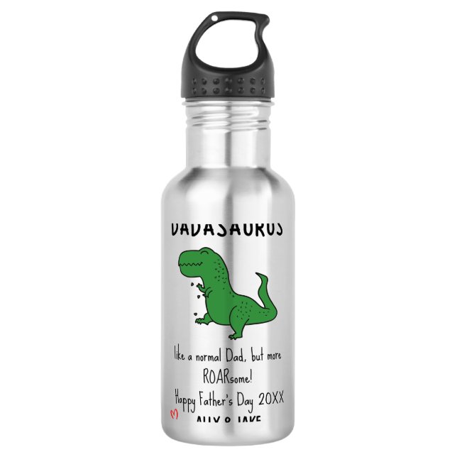 Father’s Day Funny T-rex 710 Ml Water Bottle (Front)