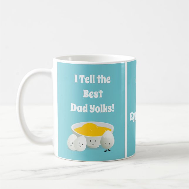 Father’s Day Gift Dad Jokes Pun Food Eggs Cartoon Coffee Mug (Left)