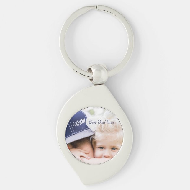Father’s Day Gift for Dad | Custom Photo & Name Key Ring (Front)