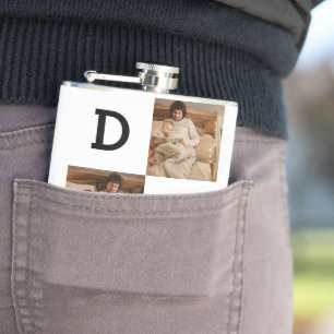 Father’s Day Gift for Dad - Photo collage    Hip Flask