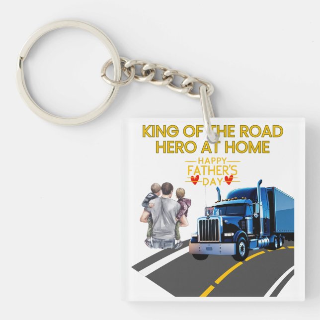 Father’s Day gift for truckers Acrylic Keychain (Front)