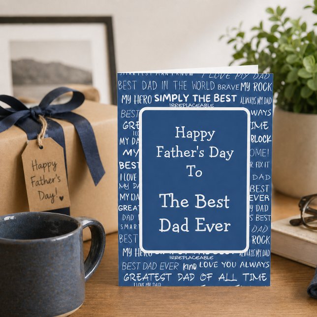 Father’s Day Gift Script Typography Pattern  Card (Creator Uploaded)