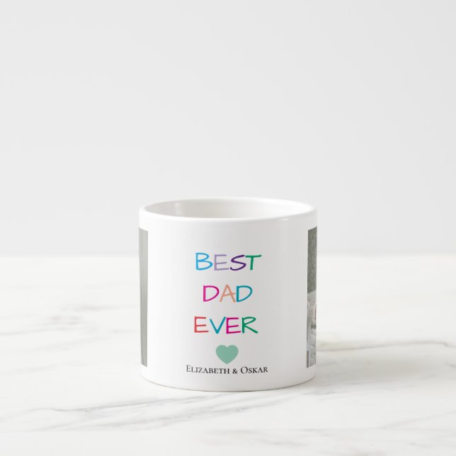 Father’s Day Gift with Kids’ Names – Best Dad Ever Espresso Cup (Front)