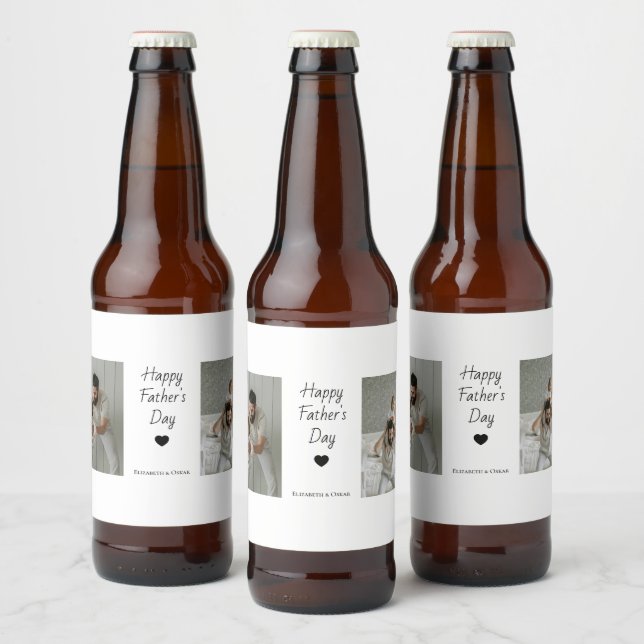 Father’s Day Gift with Photos & Kids’ Names -  Beer Bottle Label (Bottles)