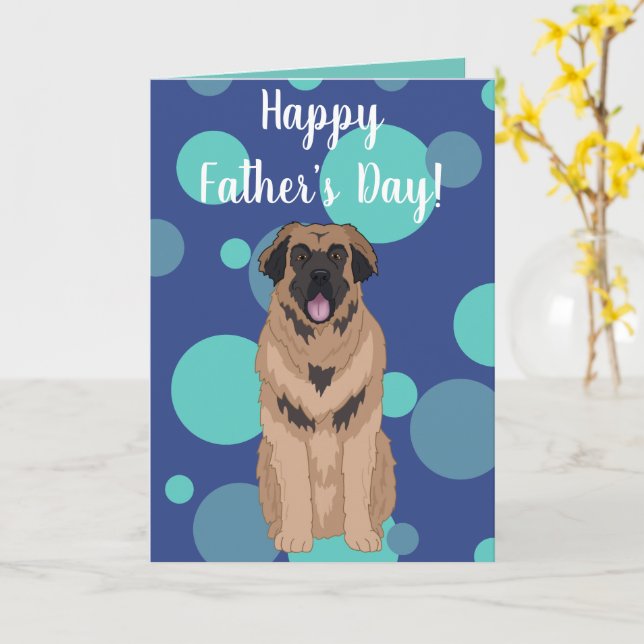 Father’s Day Leonberger  Card (Yellow Flower)