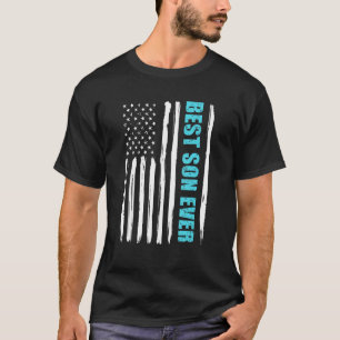 Father s Day Papa Best Son Ever with US American F T-Shirt