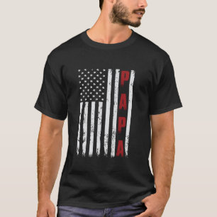 Father s Day Papa Flag Gifts From Son Daughter Gra T-Shirt