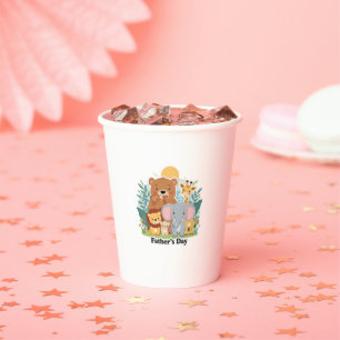 Father’s Day Safari Cartoon Design Paper Cups
