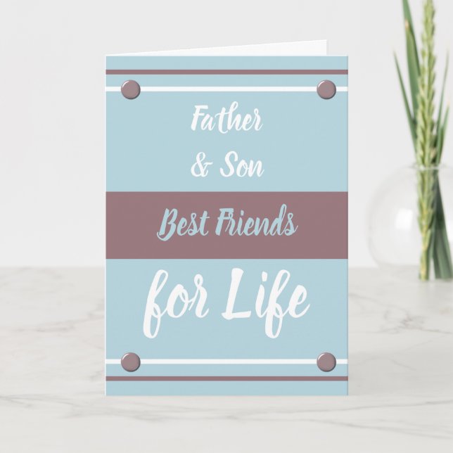 Father & Son best friends blue and brown Card (Front)