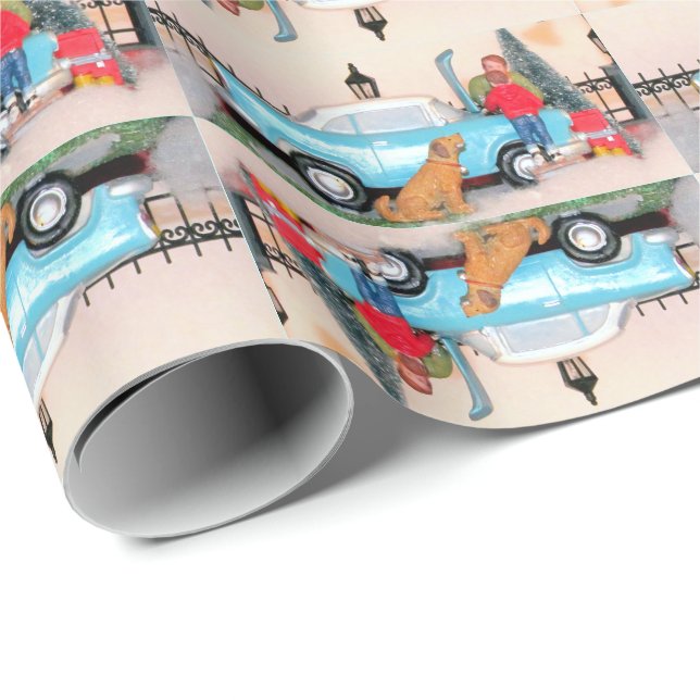 Father / Son Bonding Time - Winter Car Scene - #2 Wrapping Paper (Roll Corner)