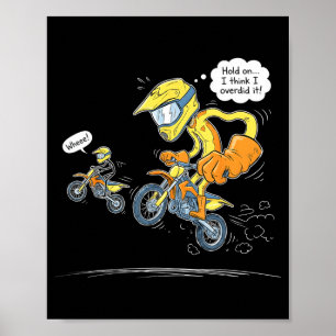 Father son dirt bike motocross racing funny design poster