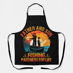 Father & Son Fishing Partners For Life Fathers Day Apron