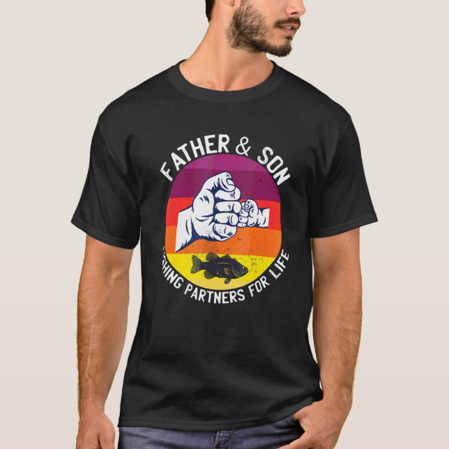 Father Son Fishing Partners For Life Father's Day  T-Shirt (Front)