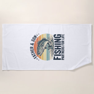 Father Son Fishing Partners Vintage Bass Shirt_1 Beach Towel