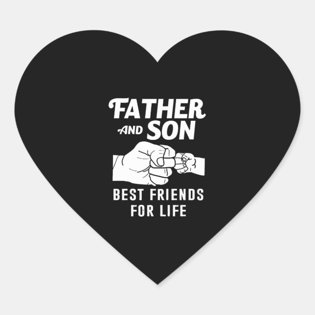Father Son Friends Fist Bump Shirt Father Day Heart Sticker (Front)
