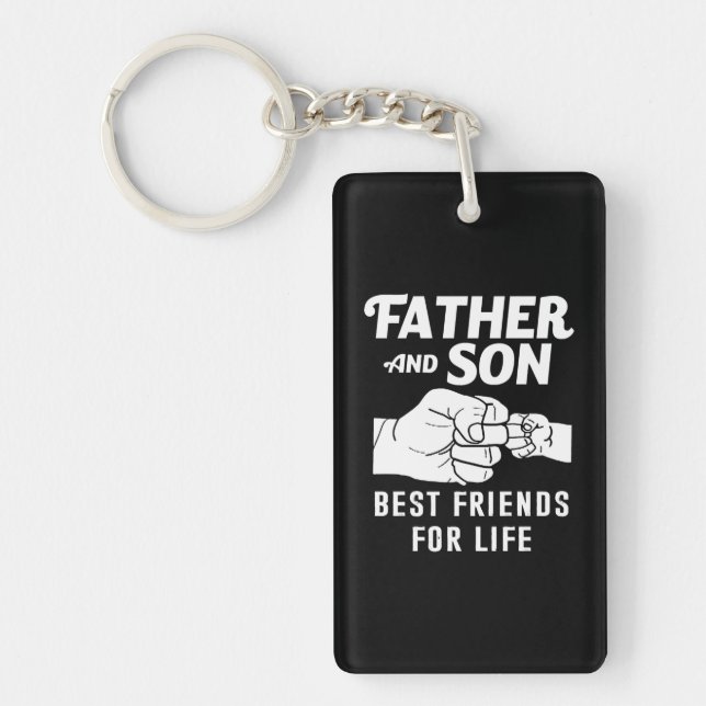 Father Son Friends Fist Bump Shirt Father Day Key Ring (Front)