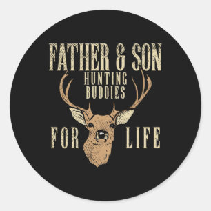 Father Son Hunting Buddies Matching Hunter Dad Men Classic Round Sticker