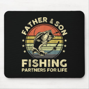 Father Son Matching Fishing-shirt Funny B Fish Dad Mouse Mat