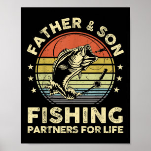 Father Son Matching Fishing-shirt Funny B Fish Dad Poster