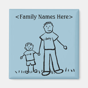 Father & Son Personalized Family Character Magnets