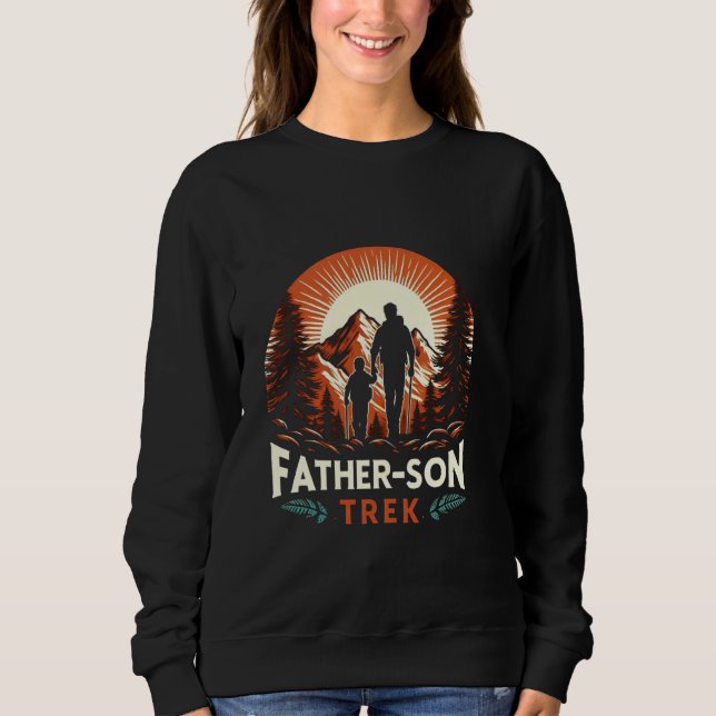 Father-Son Trekking Adventure with Sunset,lovers h Sweatshirt (Front)