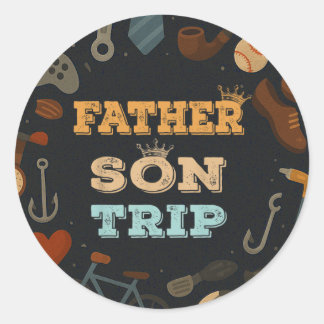 Father Son Trip Fathers Day Gift Camping Family Classic Round Sticker