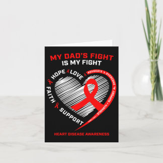 Father Support My Dad Wear Red Heart Disease Aware Card