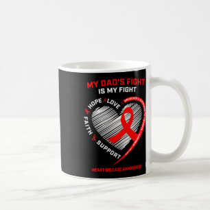 Father Support My Dad Wear Red Heart Disease Aware Coffee Mug