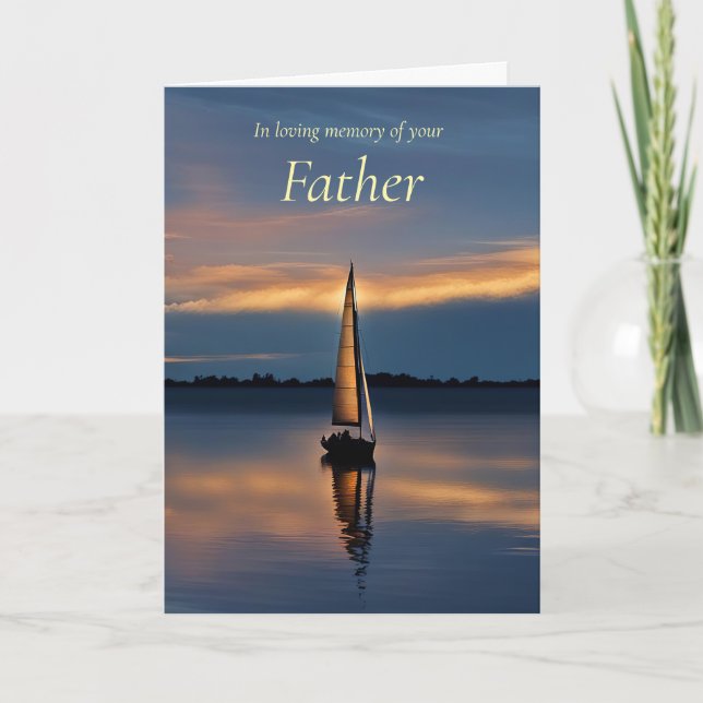 Father Sympathy Condolences Loss of Dad Sailboat Card (Front)