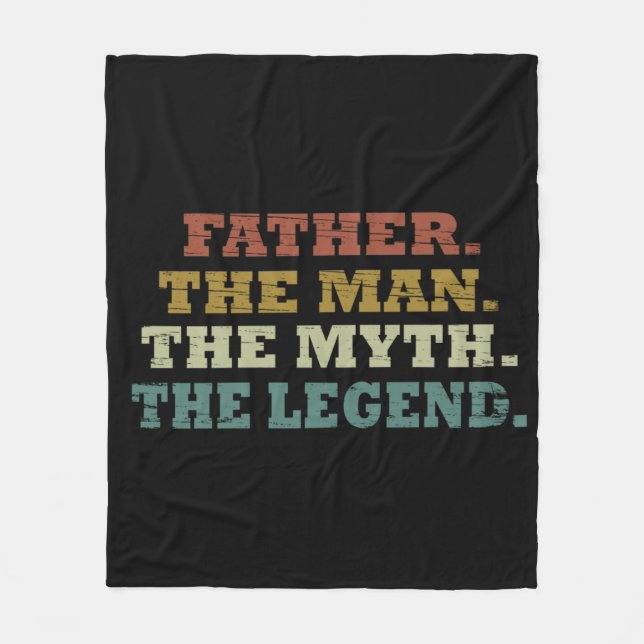 Father the man myth legend fleece blanket (Front)