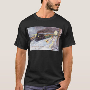 Father Time & Train Vintage New Year T-Shirt