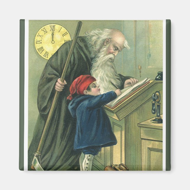 Father Time Wishing You a Happy New Year Magnet (Front)