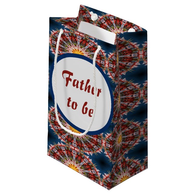 Father to be abstract circles pattern small gift bag (Front Angled)