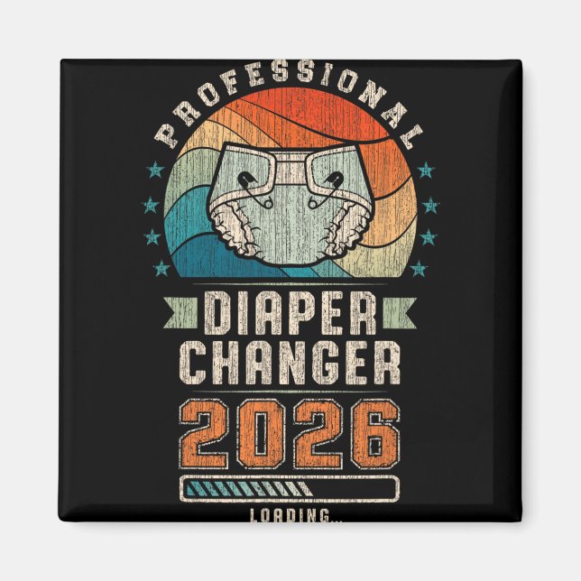 Father To Be Future Daddy, Expecting Dad 2026 Diap Magnet (Front)