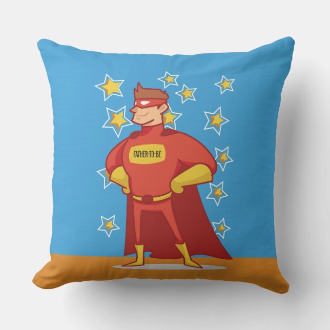 Father-to-be Superhero on Father's Day Cushion (Front)