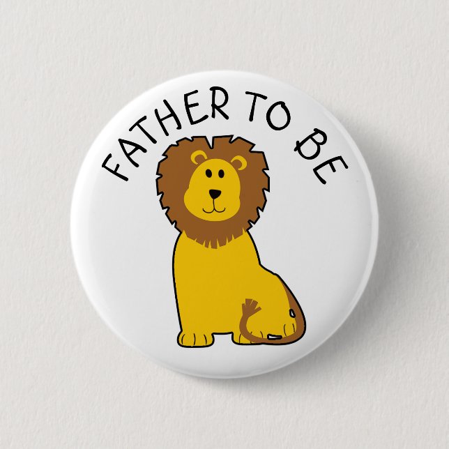 Father to be Zebra Baby Shower button (Front)