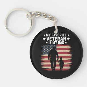 Father Veterans Day Dad Proud Key Ring