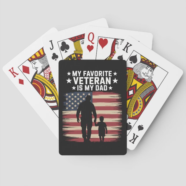Father Veterans Day Dad Proud Playing Cards (Back)