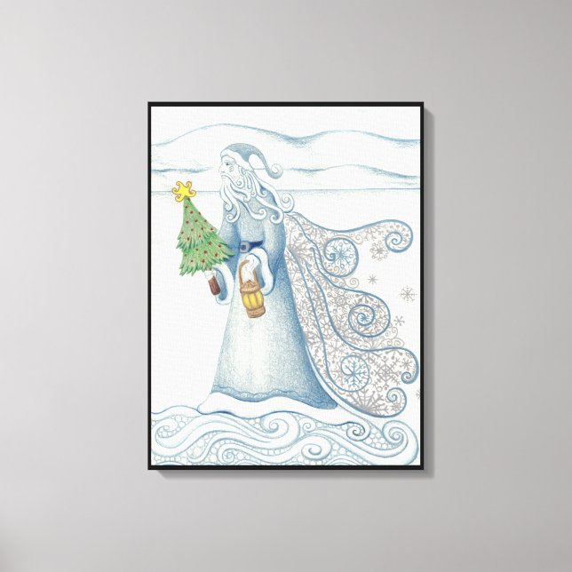 Father Winter Wrapped Canvas Print (Front)