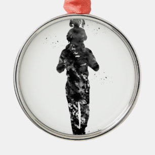 Father with daughter metal tree decoration