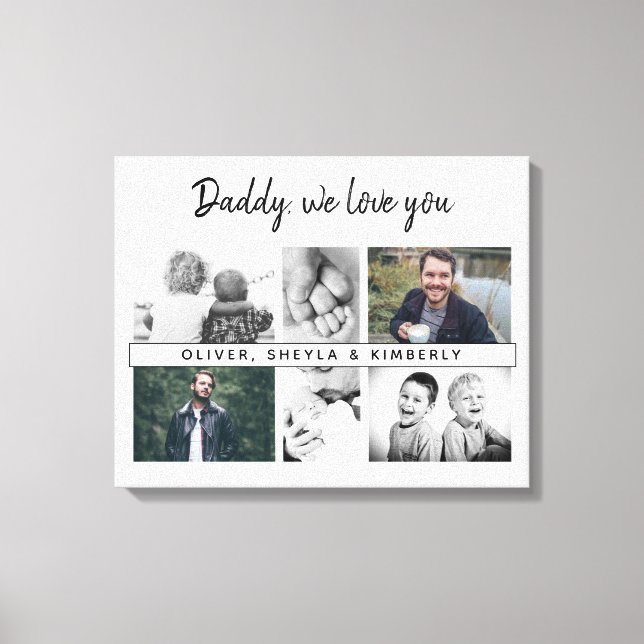 Father with Kids and Family Dad 6 Photo Canvas Print (Front)